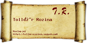 Tollár Rozina névjegykártya